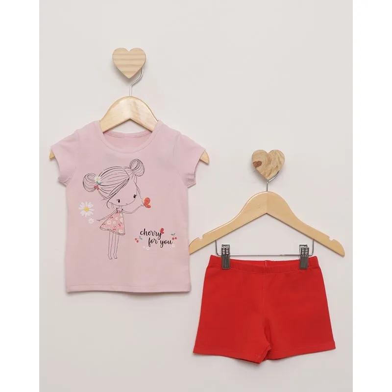 Conjunto Bebê Menina Curto Rosa 2