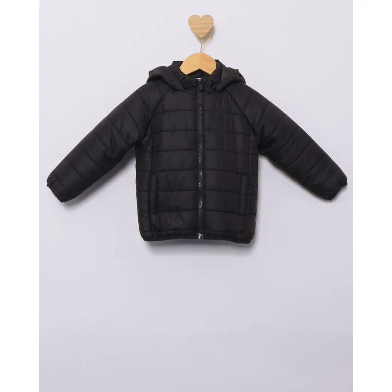 Jaqueta Bebê Puffer Bolsos Com Capuz Marinho 3