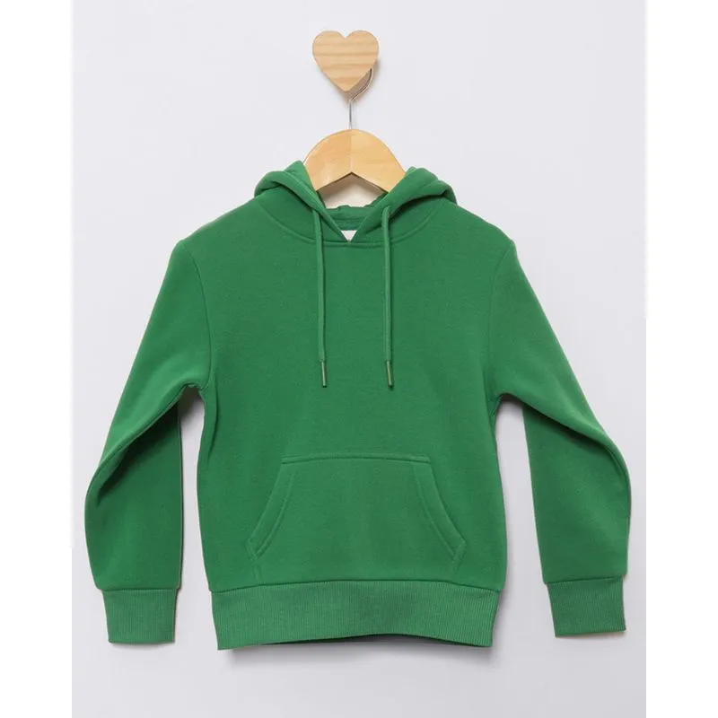Blusão Moletom Bebê Manga Longa Bolso Canguru Com Capuz Verde 3