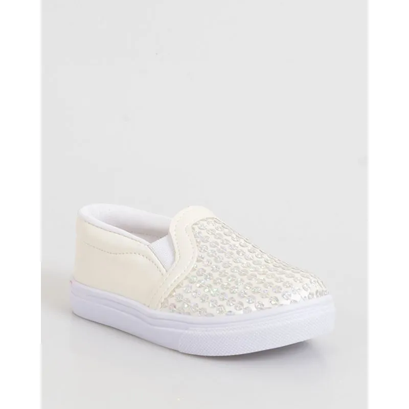 Tênis Bebê Slip on Lantejoula Holografica Off White 20
