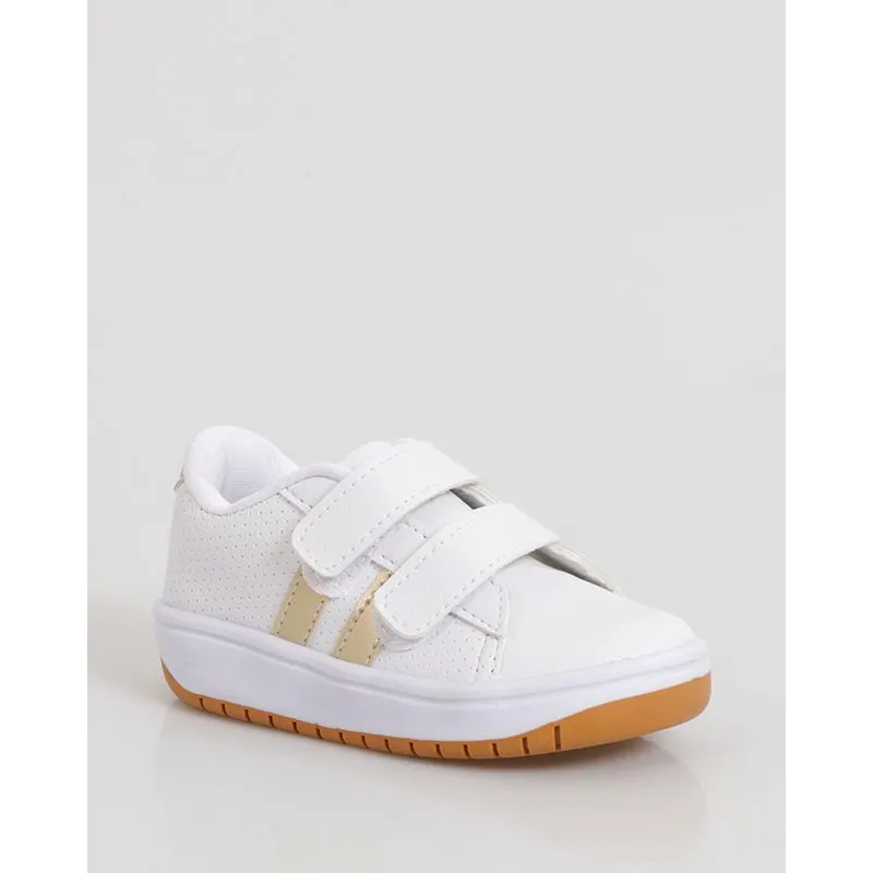 Tênis Bebê Casual Com Recorte Branco 22