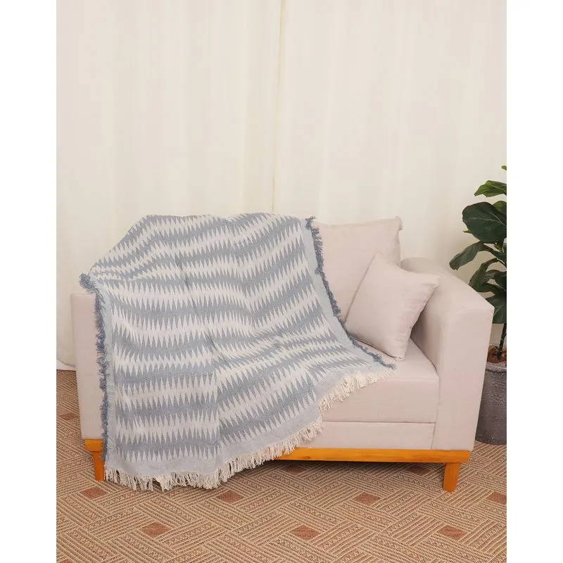 Manta Para Sofá Naturale 140cm x 170cm Estampa Étnica Cinza UN
