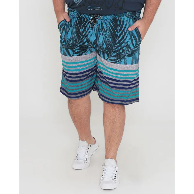 Bermuda Plus Size Surf Estampa Floral Azul 21552000107023UN