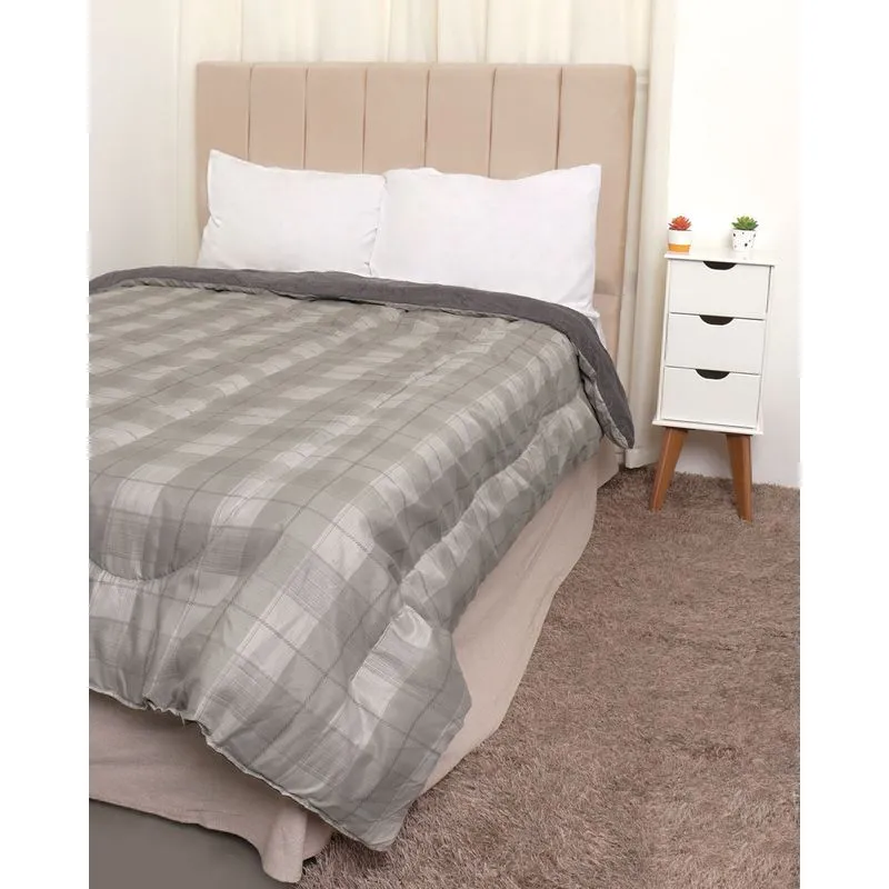 Coberdrom Queen Slim Hedrons Geométrico Cinza UN