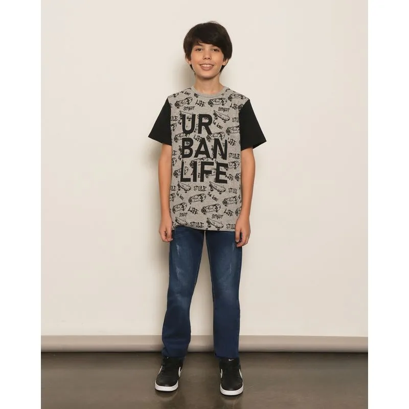 Calça Jeans Juvenil Skinny Com Puídos Azul 14