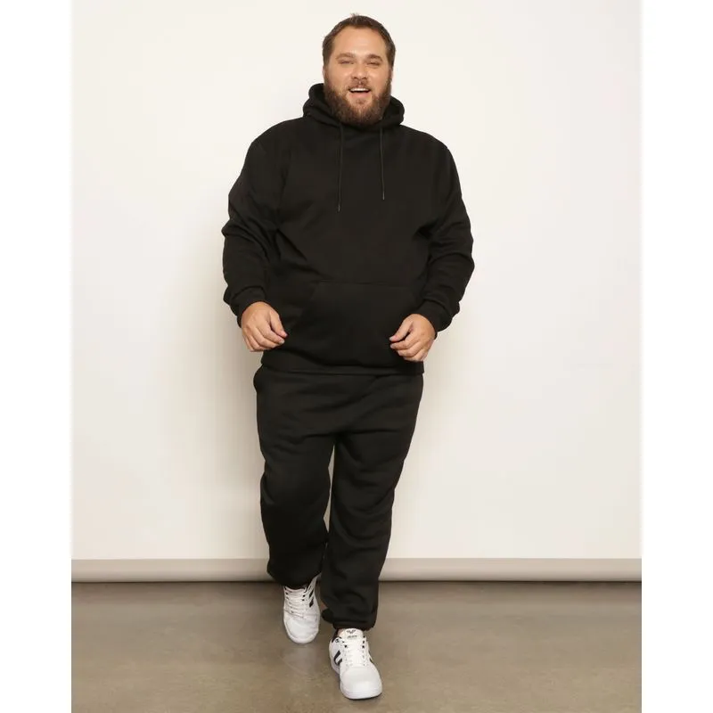 Calça Moletom Plus Size Masculina Jogger Peluciada Preta G2