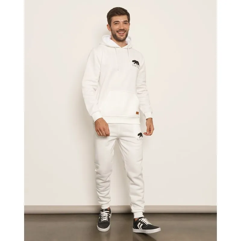 Calça Moletom Masculina Peluciada Jogger Esportiva Branca P