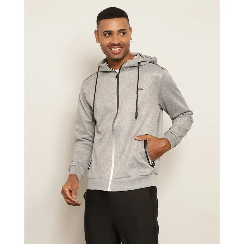 Jaqueta Esportiva Masculina Helanca Fitter Com Capuz Cinza P