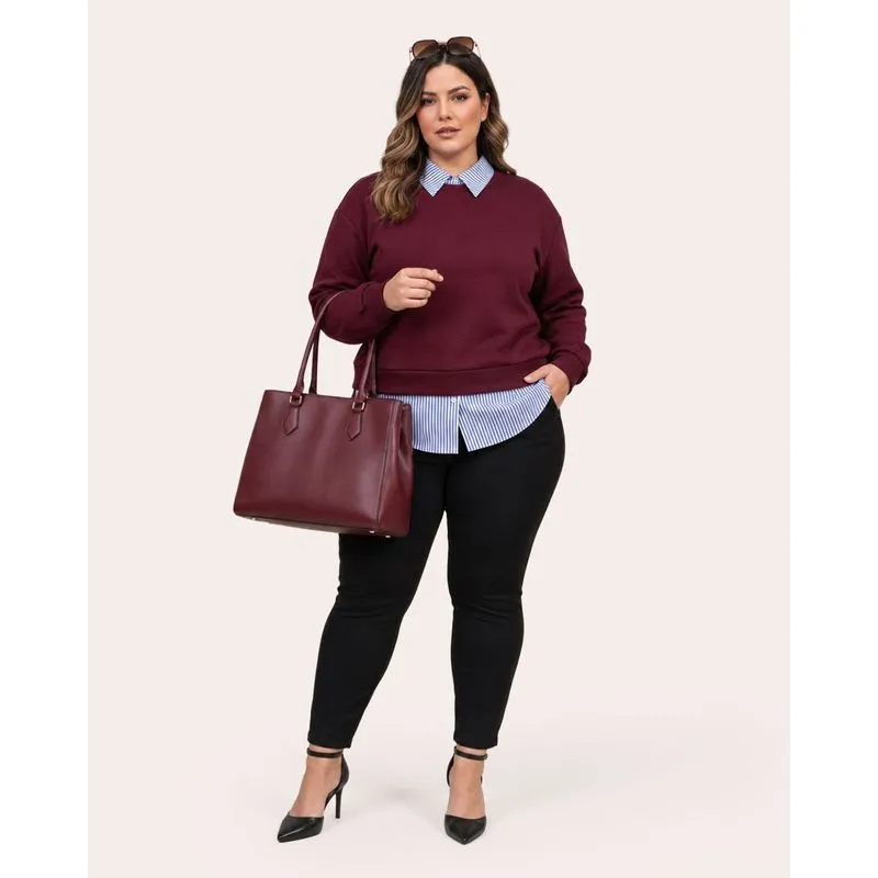 Calça Legging Plus Size Feminina Peluciada Preta G2