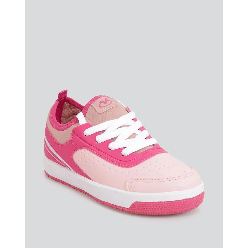 Tênis Infantil Via Vip Casual Com Recortes Rosa 28