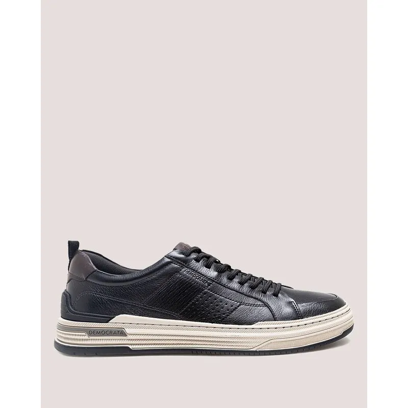 Sapatênis Masculino Couro Democrata Denim Mike Preto 44