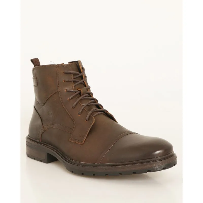 Bota Masculina Couro Democrata Astro Garage Marrom 42