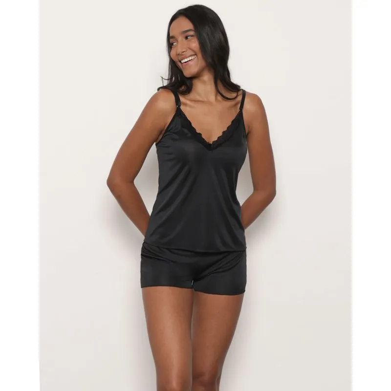 Shot Doll Feminino Alcinha com Renda Preto P