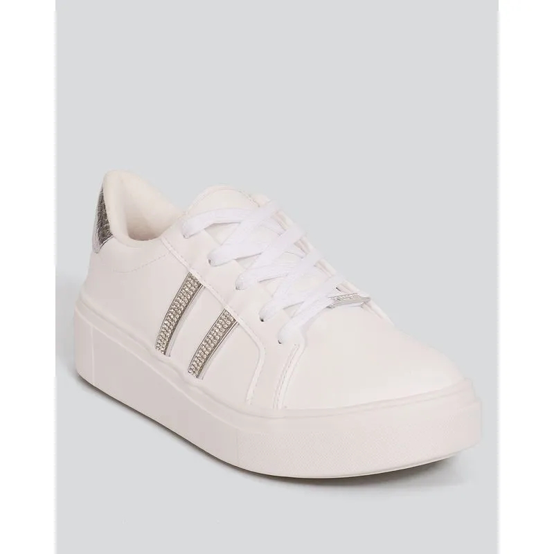 Tênis Feminino Vizzano Aplique Strass Branco 34