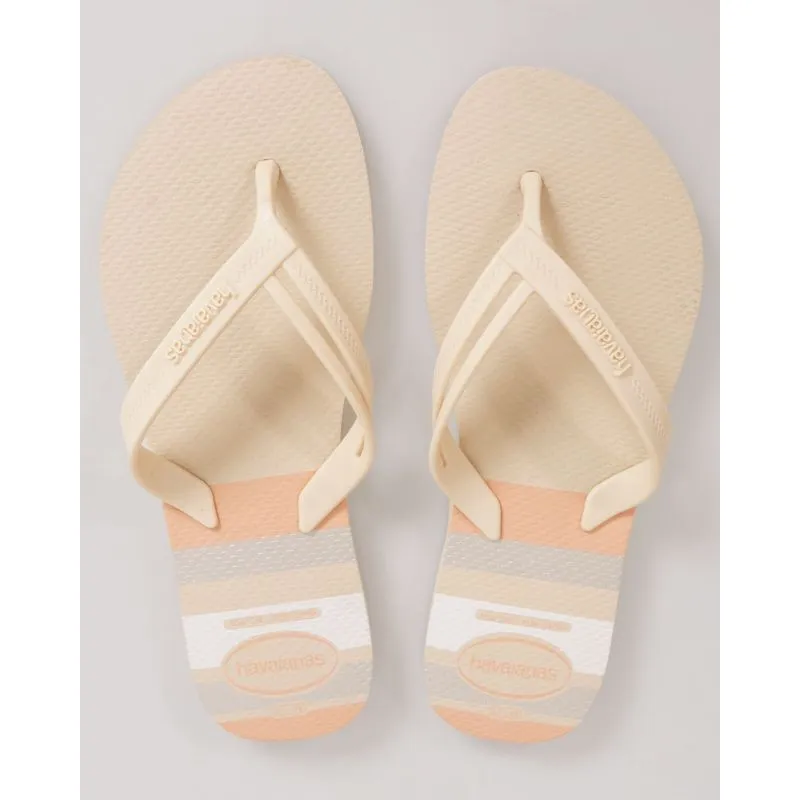 Chinelo Havaianas Feminino Elegance Print Bege 37/38