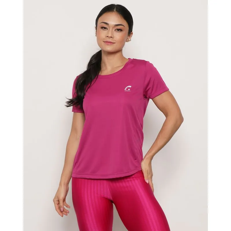 Blusa Feminina Fitter Fitness Manga Curta Lisa Rosa G