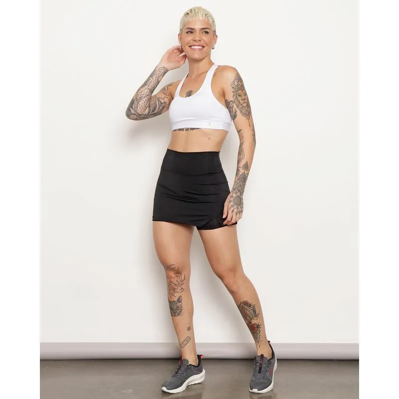Short Saia Feminino Fitness Preto GG