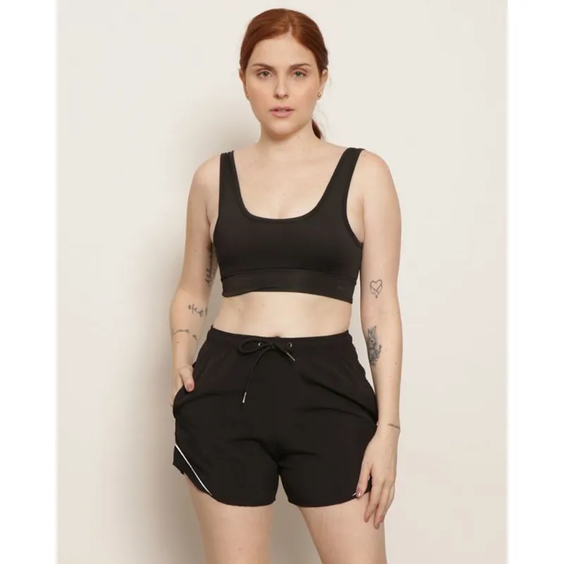 Top Feminino Fitness Fitter com Bojo Básico Preto G