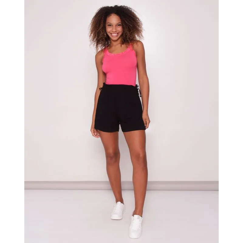 Short Feminino Amarração Lateral Preto P