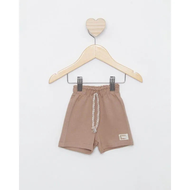 Bermuda Bebê Moletinho com Cordão Decorativo Marrom P