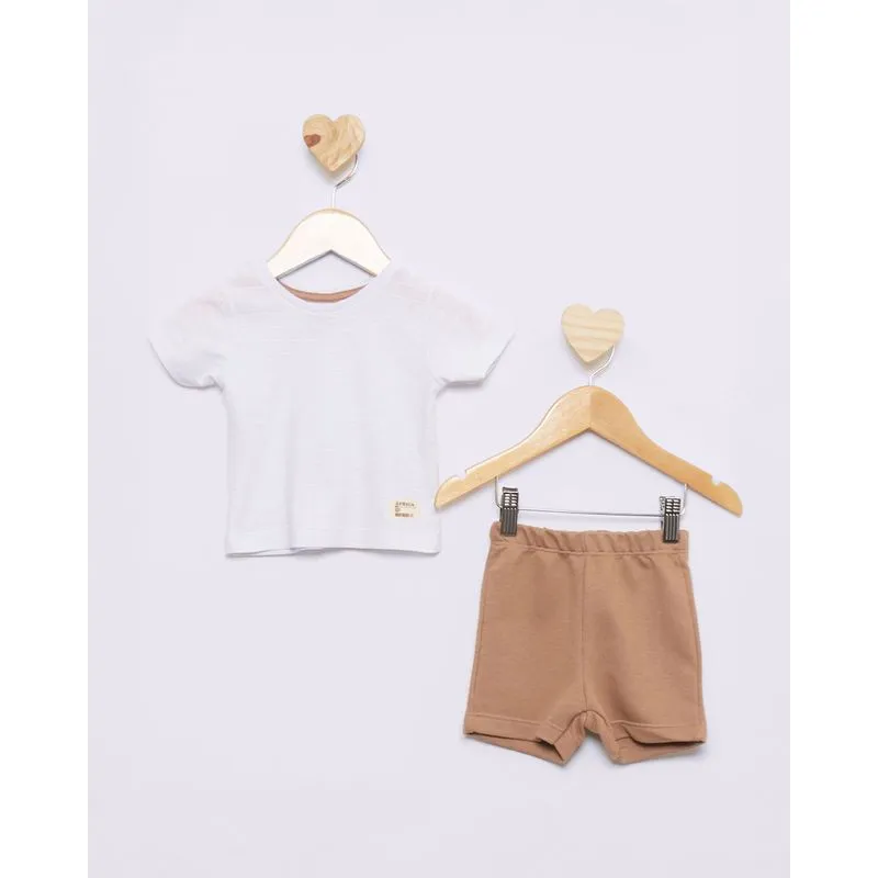 Conjunto Bebê Curto Texturizado Branco M
