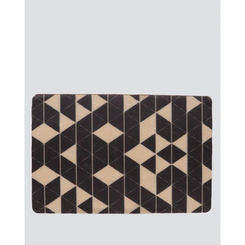 Tapete de Porta PVC 58cm x 38cm Texturizado Triangulos Preto UN