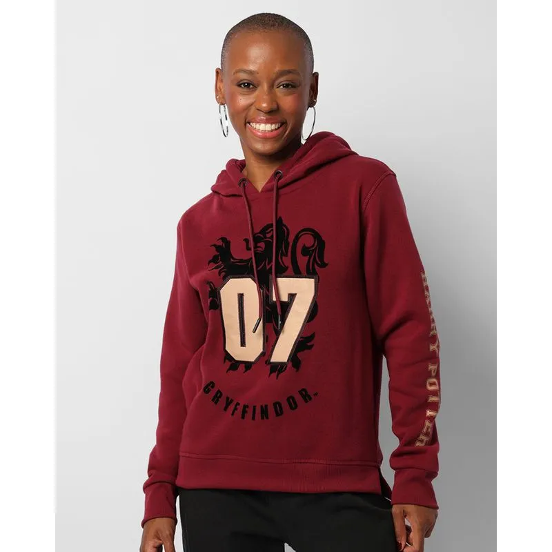 Blusão Moletom Feminino Peluciado Warner Harry Potter Estampa Gryffindor Vermelha G