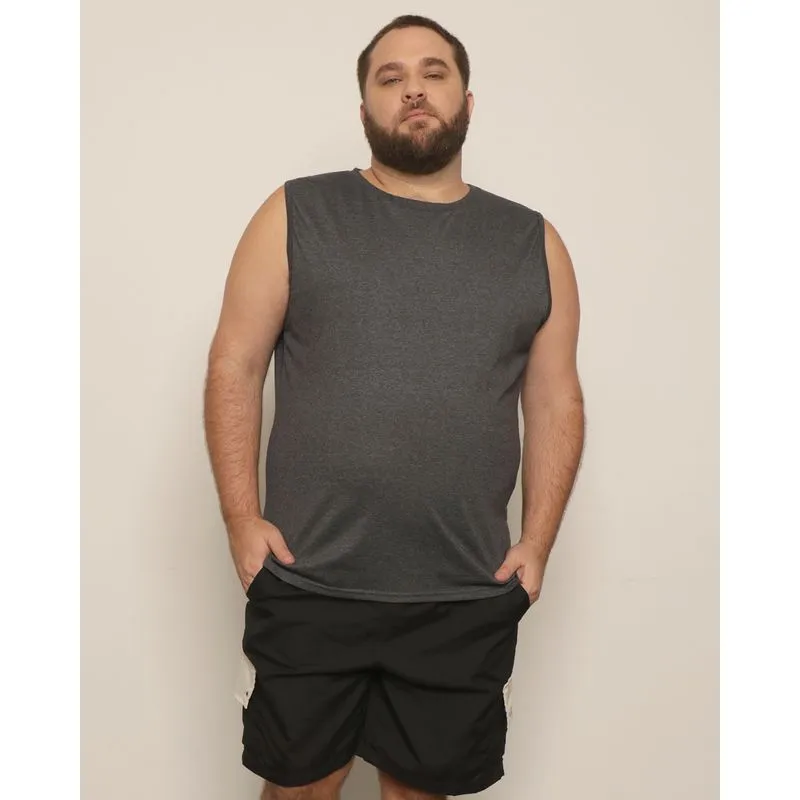 Regata Plus Size Masculina Cinza G3