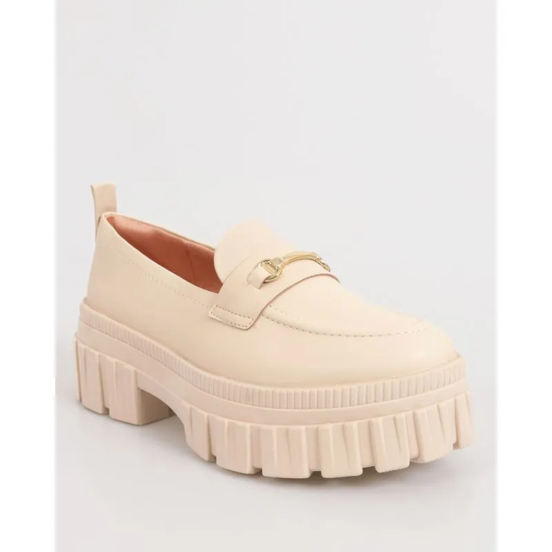Sapato Mocassim Loafer Feminino Ramarim Tratorado Bege 39