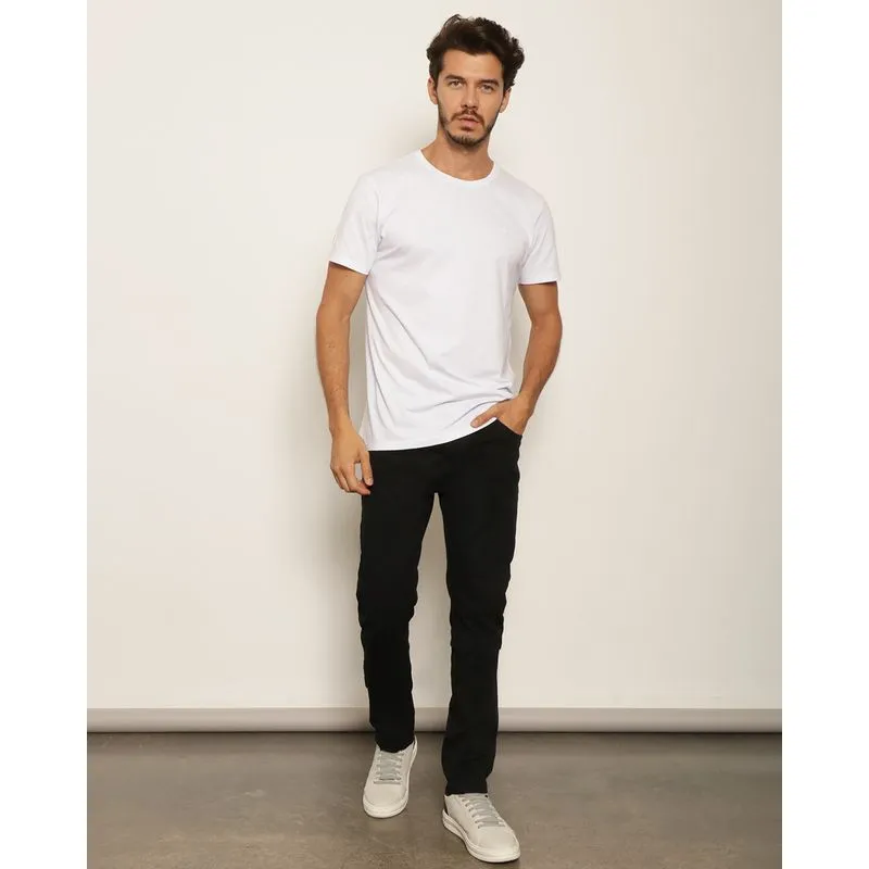 Calça Masculina Sarja Slim Casual Preta 40