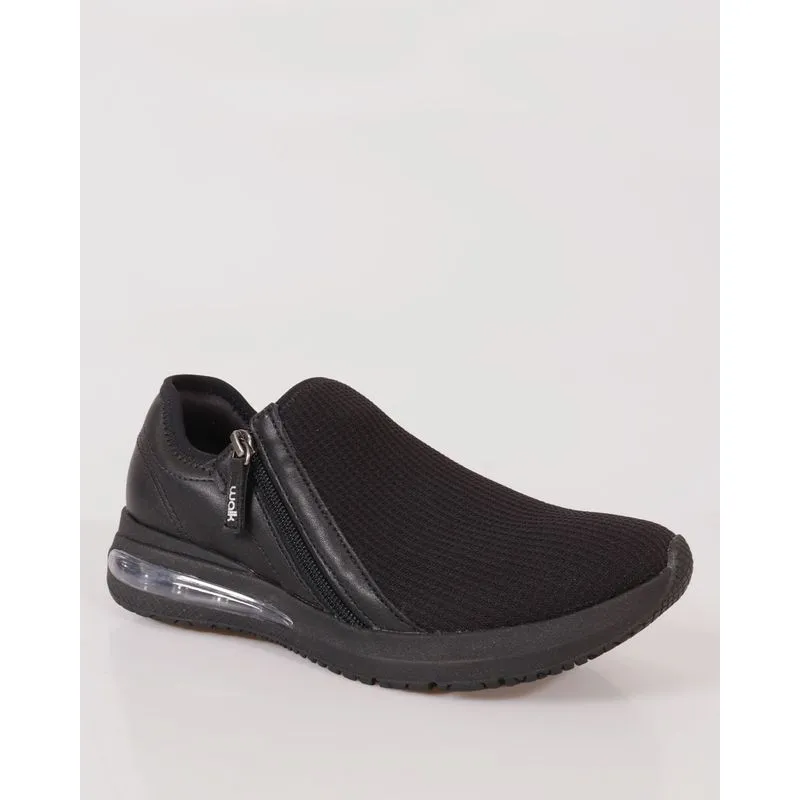 Tênis Feminino Anatômico com Zíper Lateral Comfortflex Preto 37
