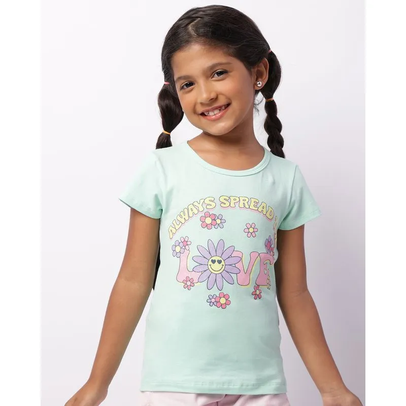 Blusa Infantil Estampa Frontal Manga Curta Verde 4