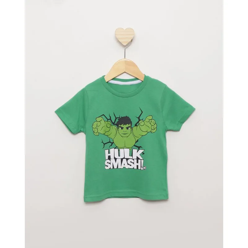 Camiseta Bebê Menino Estampa Do Hulk Marvel Verde 3