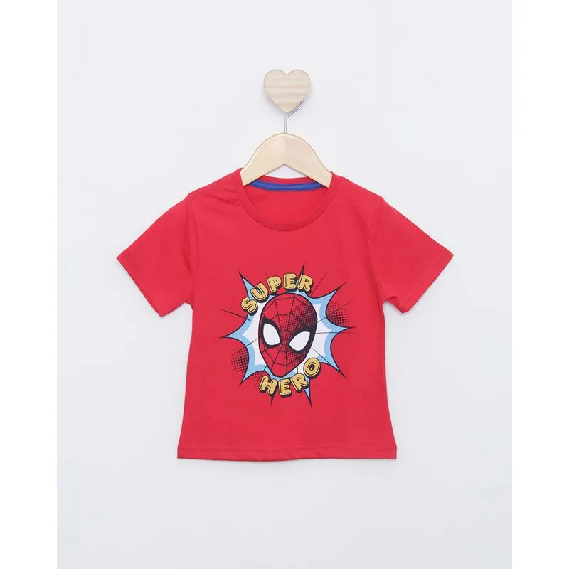 Camiseta Bebê Manga Curta Marvel Homem Aranha Vermelha 3