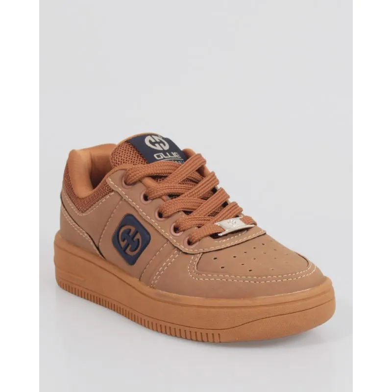 Tênis Infantil Oliie Casual Com Logo Lateral Marrom 28