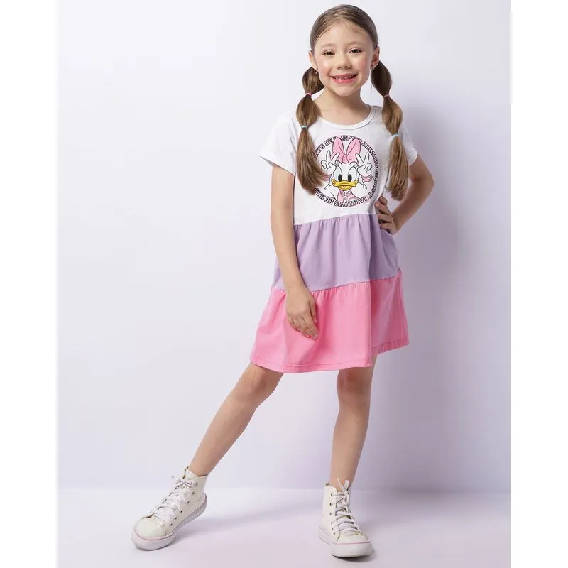 Vestido Infantil Três Marias Disney Margarida Branco 8
