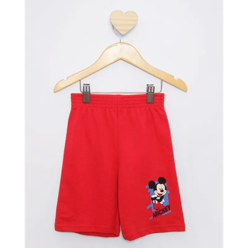 Bermuda Bebê Moletinho Disney Estampa Mickey Vermelha 2