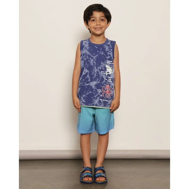 Bermuda Infantil Reta Degradê Verde 4