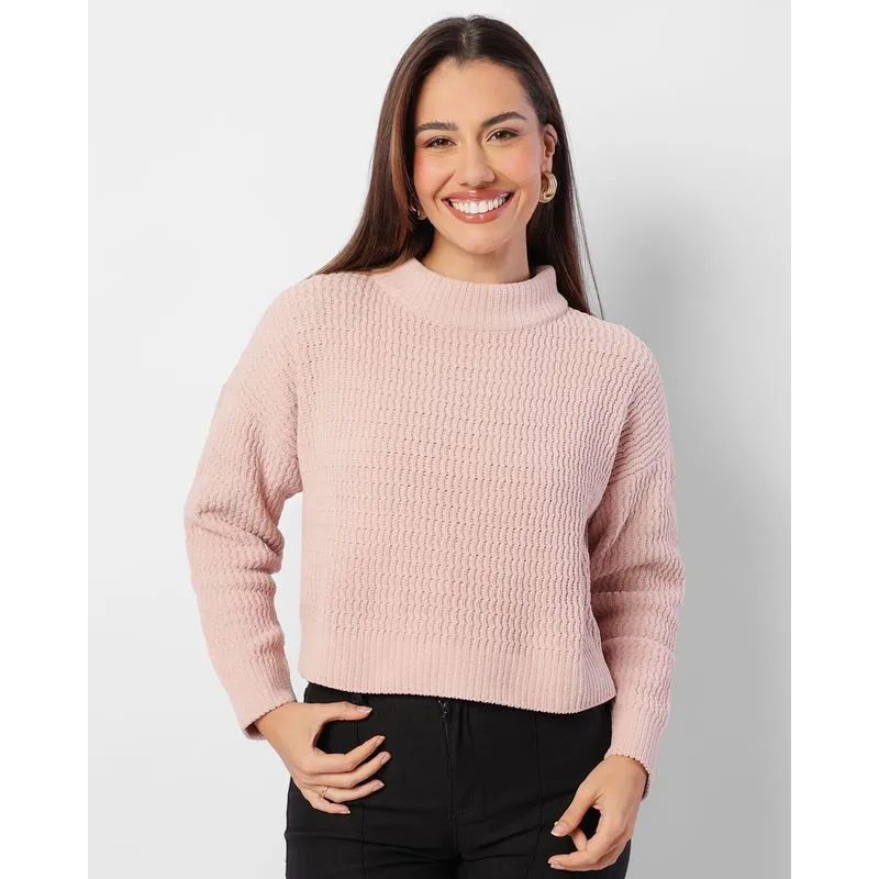 Suéter Feminino Chenille Rosa GG