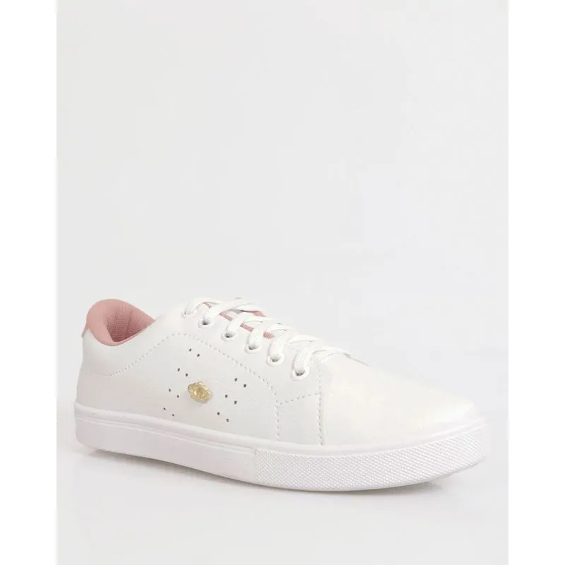 Tênis Feminino Casual Recortes Branco 34