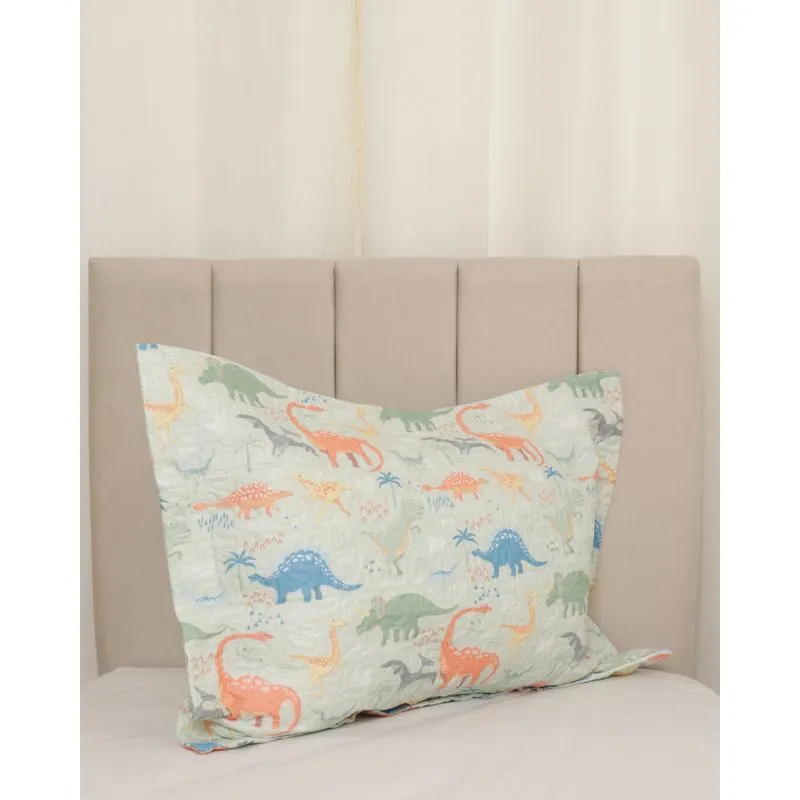 Porta Travesseiro 50cm x 70cm Andreza Estampa Dinossauro Verde UN