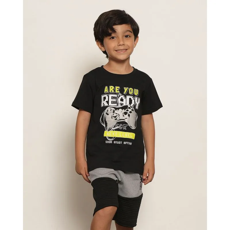 Camiseta Infantil Menino Estampa Vídeo Game Manga Curta Preto 4