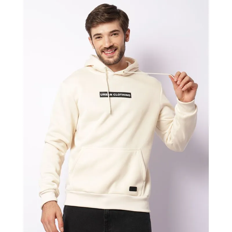 Blusão Moletom Masculino Peluciado Bolso Canguru Estampa Com Capuz Off White P