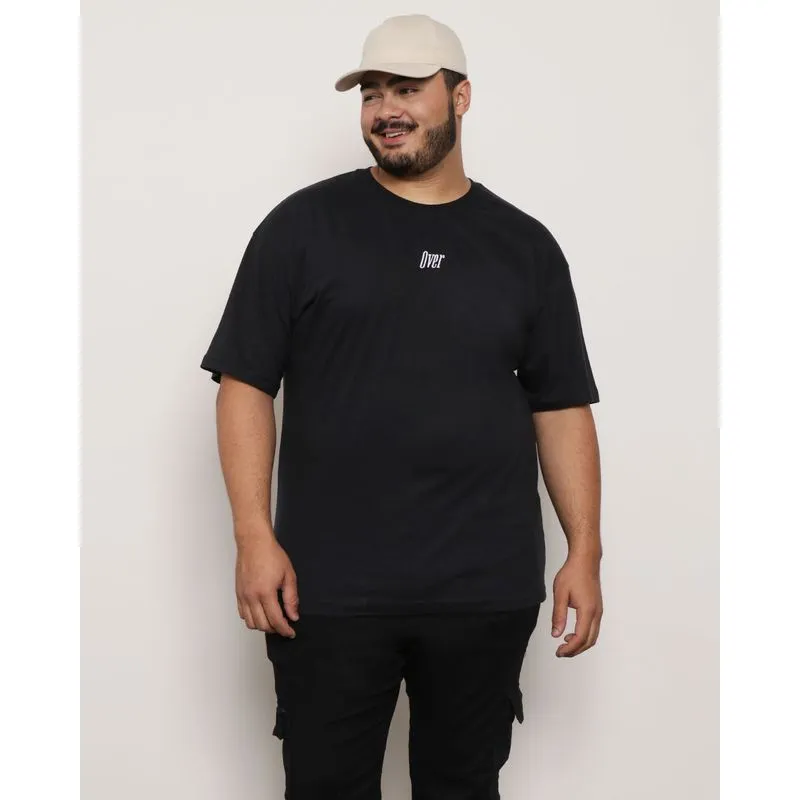 Camiseta Plus Size Masculina Manga Curta Oversized Preta G3