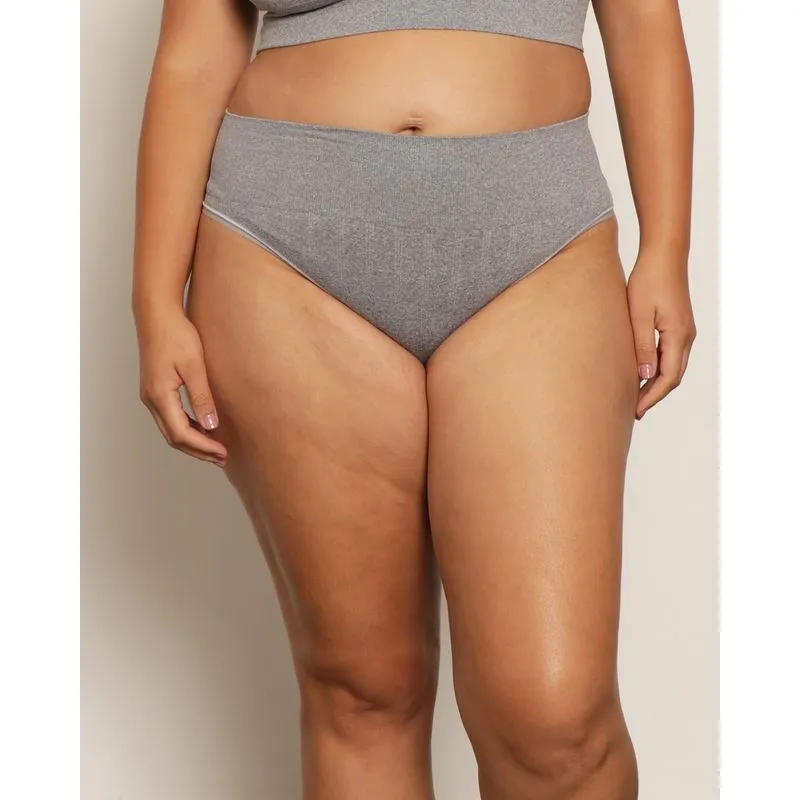 Calcinha Plus Size Feminina Biquíni Zee Rucci Sem Costura Cinza G3