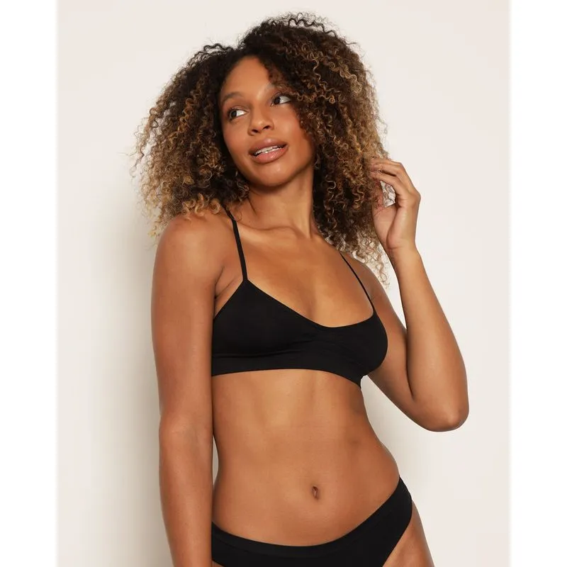 Sutiã Top Feminino Sem Bojo E Sem Costura Preto GG