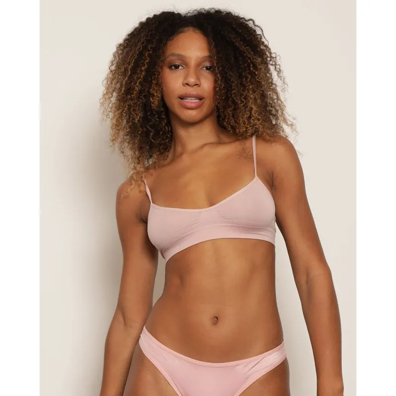 Sutiã Top Feminino Sem Bojo E Sem Costura Rosa G