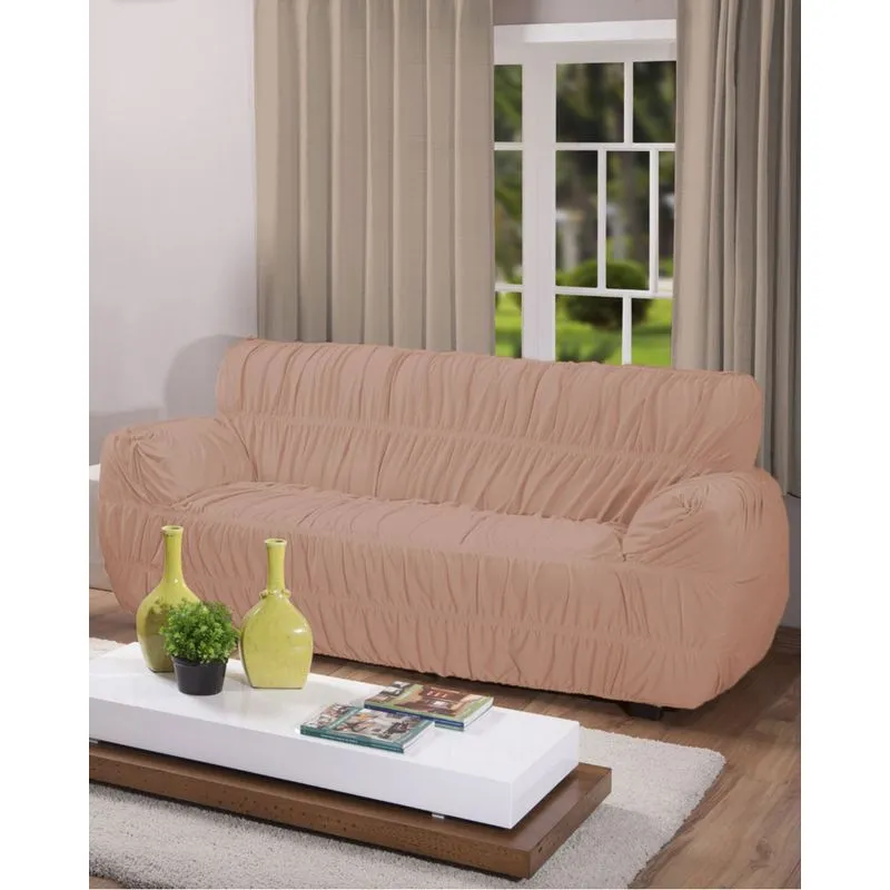 Kit Capa Para Sofá 2 e 3 Lugares Arte&Cazza Elástico Rosa Claro UN