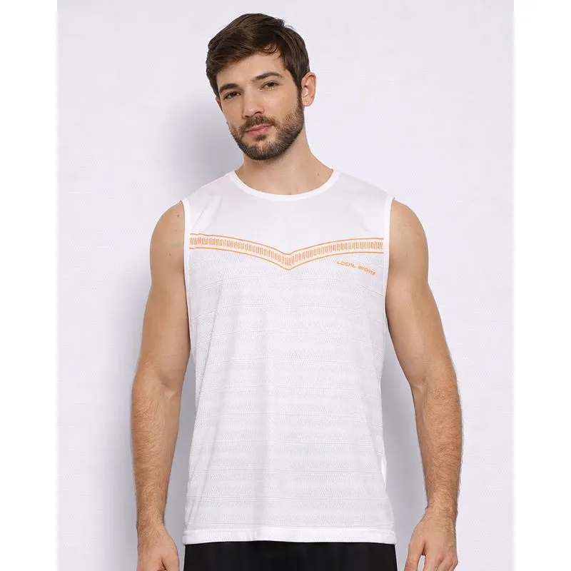 Regata Esportiva Masculina Estampa Branca GG