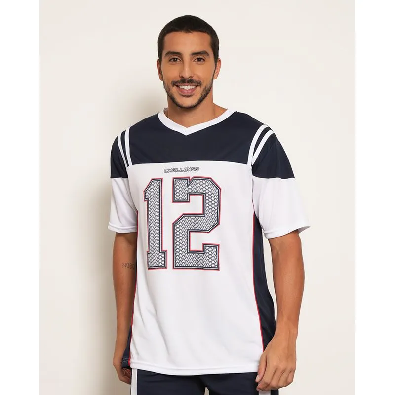 Camiseta Masculina Esportiva Estampa Com Recortes Manga Curta Branca G